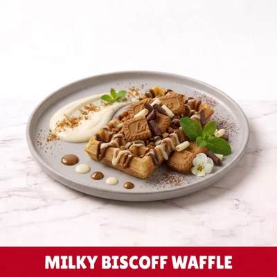 Lotus Biscoff Crumb and Sauce Waffle at Cheam Peri Peri